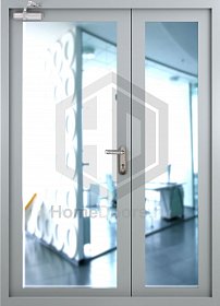 Двойная дымогазонепроницаемая дверь со светопрозрачным заполнением EIWS-60 фото