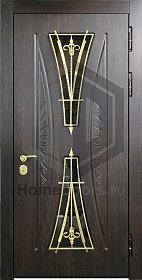 Входная дверь со стеклом и ковкой №25 фото