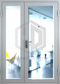 Двойная дымогазонепроницаемая дверь со светопрозрачным заполнением EIWS-60 фото