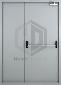 Двойная дымогазонепроницаемая дверь EIS-60 с антипаникой фото