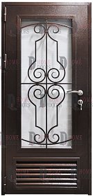 Стальная дверь в котельную с ковкой и стеклом фото